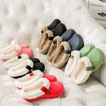 Load image into Gallery viewer, Women Autumn Winter New Warm Slippers Plush Waterproof Warm Slippers Clogs Couples Home Slipper Indoor Floor Shoes Waterproof Slippers Women Men Fur Lined Clogs Winter Garden Shoes