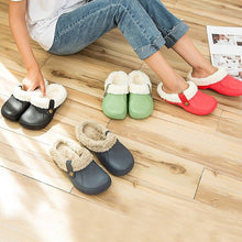 Load image into Gallery viewer, Women Autumn Winter New Warm Slippers Plush Waterproof Warm Slippers Clogs Couples Home Slipper Indoor Floor Shoes Waterproof Slippers Women Men Fur Lined Clogs Winter Garden Shoes
