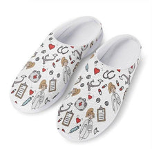 Load image into Gallery viewer, Women Beach Home Slippers Fashion Nurse Shoes Medical Doctor Sandals Summer Mesh Flats Sandals Lightweight Garden Clogs Quick-Drying Non-Slip Nurse Shoes For Women Home House Waterproof Slippers
