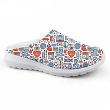 Load image into Gallery viewer, Women Beach Home Slippers Fashion Nurse Shoes Medical Doctor Sandals Summer Mesh Flats Sandals Lightweight Garden Clogs Quick-Drying Non-Slip Nurse Shoes For Women Home House Waterproof Slippers