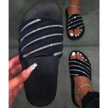 Load image into Gallery viewer, Women Beach Rubber Slippers Shoes Woman Flip Flops Rhinestone Sildes Candy Sandals Outdoor Flats Cute Sandals For Women Casual Summer Women Comfort Slip-On Sandal