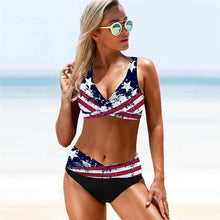 Load image into Gallery viewer, Women Bikini Plus Size Push Up Swimsuit High Waist Bikini Set Women's Push-up Halter Bandage Bikini Swimsuits Swim Bottoms Swimwear Bathing Suit Beachwear Swimming Suit