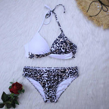 Load image into Gallery viewer, Women Bikini Set Push Up Female Swimsuit Swimwear Swim Two Piece Brazilian Bathing Suit Large Plus Size Women's Twist Front High Waist Bikini Swimsuit Drawstring Tie Side Bottom Two Piece Bathing Suit