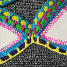 Load image into Gallery viewer, Women Bikini Set Swimwear Beachwear Low Waist Handmade Knit Swimsuit Female Bathing Suit Swimming Suit Women's Halter Sliding Triangle Bikini Sets Charming Tie Side Bathing Suit