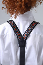 Load image into Gallery viewer, Sicily Lava Orange Floral Etna Patterned Silk Suspenders