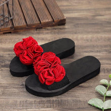 Load image into Gallery viewer, Women Bow Summer Sandals Slipper Indoor Outdoor Flip-flops Beach Shoes New Fashion Casual Flower Slipper High Heeled Bow-Knot Platform Flip Flops Beach Sandals Fashion Summer Slippers