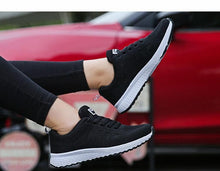 Load image into Gallery viewer, Women Casual Fashion Breathable Walking Mesh Flat Shoes White Sneakers Summer New Fashion Women's Vulcanized Running Sneakers Walking Tennis Shoes