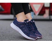 Load image into Gallery viewer, Women Casual Fashion Breathable Walking Mesh Flat Shoes White Sneakers Summer New Fashion Women's Vulcanized Running Sneakers Walking Tennis Shoes