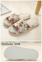 Load image into Gallery viewer, Women Casual Floral Indoor Home Slippers Flower Soft Slippers Spring Autumn Flip Flops Slides Slippers Cozy Casual Footwear Cloth Slippers Open Toe Low-Top Flat Slipper Indoor House Slippers