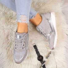 Load image into Gallery viewer, Women Casual Shoes New Fashion Flat Shoes Zipper Lace Up Comfortable Sneakers Female Vulcanized Shoes Womens Platform Slip-on High Top Sneakers Round Toe Thick Sole