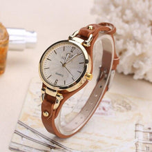 Load image into Gallery viewer, Women Casual Watches Round Dial PU Leather Strap Wristwatch Analog Quartz Watch Fashion Luxury Wrist Watch Unisex Watches Leather Band Analog Quartz Wrist Watch
