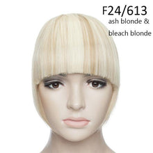 Load image into Gallery viewer, Women Clip In Hair Bangs Hairpiece Clip In Hair Extension Synthetic Hair Extension Blunt Bangs Fake Bangs For Women Flat Neat Bangs With Temples For Women One Piece Hairpiece