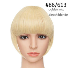 Load image into Gallery viewer, Women Clip In Hair Bangs Hairpiece Clip In Hair Extension Synthetic Hair Extension Blunt Bangs Fake Bangs For Women Flat Neat Bangs With Temples For Women One Piece Hairpiece
