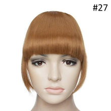 Load image into Gallery viewer, Women Clip In Hair Bangs Hairpiece Clip In Hair Extension Synthetic Hair Extension Blunt Bangs Fake Bangs For Women Flat Neat Bangs With Temples For Women One Piece Hairpiece