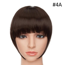Load image into Gallery viewer, Women Clip In Hair Bangs Hairpiece Clip In Hair Extension Synthetic Hair Extension Blunt Bangs Fake Bangs For Women Flat Neat Bangs With Temples For Women One Piece Hairpiece