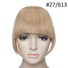 Load image into Gallery viewer, Women Clip In Hair Bangs Hairpiece Clip In Hair Extension Synthetic Hair Extension Blunt Bangs Fake Bangs For Women Flat Neat Bangs With Temples For Women One Piece Hairpiece