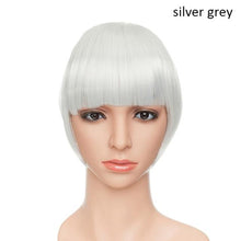 Load image into Gallery viewer, Women Clip In Hair Bangs Hairpiece Clip In Hair Extension Synthetic Hair Extension Blunt Bangs Fake Bangs For Women Flat Neat Bangs With Temples For Women One Piece Hairpiece