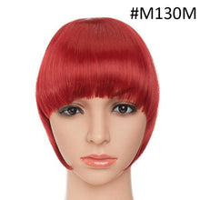 Load image into Gallery viewer, Women Clip In Hair Bangs Hairpiece Clip In Hair Extension Synthetic Hair Extension Blunt Bangs Fake Bangs For Women Flat Neat Bangs With Temples For Women One Piece Hairpiece