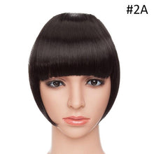 Load image into Gallery viewer, Women Clip In Hair Bangs Hairpiece Clip In Hair Extension Synthetic Hair Extension Blunt Bangs Fake Bangs For Women Flat Neat Bangs With Temples For Women One Piece Hairpiece