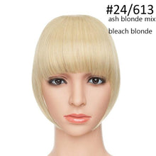 Load image into Gallery viewer, Women Clip In Hair Bangs Hairpiece Clip In Hair Extension Synthetic Hair Extension Blunt Bangs Fake Bangs For Women Flat Neat Bangs With Temples For Women One Piece Hairpiece