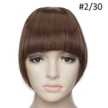 Load image into Gallery viewer, Women Clip In Hair Bangs Hairpiece Clip In Hair Extension Synthetic Hair Extension Blunt Bangs Fake Bangs For Women Flat Neat Bangs With Temples For Women One Piece Hairpiece