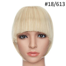 Load image into Gallery viewer, Women Clip In Hair Bangs Hairpiece Clip In Hair Extension Synthetic Hair Extension Blunt Bangs Fake Bangs For Women Flat Neat Bangs With Temples For Women One Piece Hairpiece