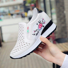 Load image into Gallery viewer, Women Comfortable Casual Shoes Summer Slip On Mixed Colors Increasing Height Sneakers Fashion High Top Hidden Heel Shoes Casual Platform Ankle Boots