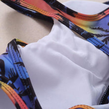 Load image into Gallery viewer, Women Crop Top Swimsuit High Waist Shorts Floral Bikini Beach Swimwear Beachwear New Women's Halter High Waist Bikini Two Piece Swimsuits Matching Soft Bathing Suits