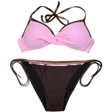 Load image into Gallery viewer, Women Cute Large Swimsuits Push Up Bikini Women Triangle Push Up Bikini Set Molded Bra Swimsuit Women's Plus Size Swimwear Beach Wear Bikinis Female Bathing Suit Swimming Suits