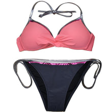Load image into Gallery viewer, Women Cute Large Swimsuits Push Up Bikini Women Triangle Push Up Bikini Set Molded Bra Swimsuit Women's Plus Size Swimwear Beach Wear Bikinis Female Bathing Suit Swimming Suits
