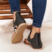 Load image into Gallery viewer, Women Flat Sandals Leopard Snake Print Summer Shoes Beach Leather Sandals Retro Flip Flops Slippers Women Casual Summer Flat Sandal Open Toe Beach Back Zipper T-Strap Outdoor Sandals