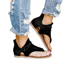 Load image into Gallery viewer, Women Flat Sandals Leopard Snake Print Summer Shoes Beach Leather Sandals Retro Flip Flops Slippers Women Casual Summer Flat Sandal Open Toe Beach Back Zipper T-Strap Outdoor Sandals