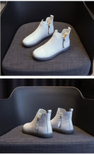 Load image into Gallery viewer, Women Genuine Leather Ankle Boots Warm Fur Waterproof Slip On Super Comfortable Booties Autumn Winter Shoes Keep Warm Anti-Slip Soft Sole Warm Fur Lined Winter Ankle Booties