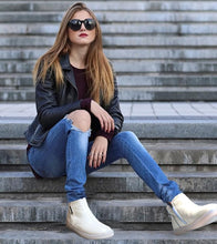 Load image into Gallery viewer, Women Genuine Leather Ankle Boots Warm Fur Waterproof Slip On Super Comfortable Booties Autumn Winter Shoes Keep Warm Anti-Slip Soft Sole Warm Fur Lined Winter Ankle Booties