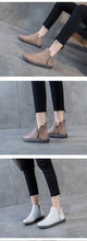 Load image into Gallery viewer, Women Genuine Leather Ankle Boots Warm Fur Waterproof Slip On Super Comfortable Booties Autumn Winter Shoes Keep Warm Anti-Slip Soft Sole Warm Fur Lined Winter Ankle Booties