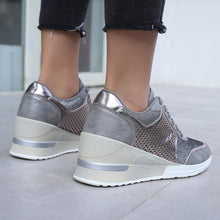 Load image into Gallery viewer, Women Height Increasing Walking Jogging Sneakers Gold Silver Sport Running Women's Lightweight Casual Everyday Walking Fashion High Heels Comfortable Sneakers