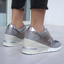 Load image into Gallery viewer, Women Height Increasing Walking Jogging Sneakers Gold Silver Sport Running Women's Lightweight Casual Everyday Walking Fashion High Heels Comfortable Sneakers