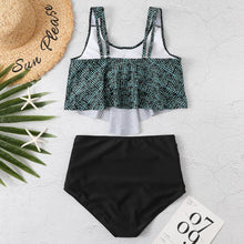 Load image into Gallery viewer, Women High Waist Bikini Plus Size Swimwear Summer Swimsuit Beach Bathing Suit Ruffle Bikini Floral Printed Ruffle High Waist Bikini Set Women's Tummy Control Bathing Suit Swimsuit Flounce Peplum