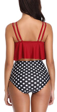 Load image into Gallery viewer, Women High Waist Bikini Plus Size Swimwear Summer Swimsuit Beach Bathing Suit Ruffle Bikini Floral Printed Ruffle High Waist Bikini Set Women's Tummy Control Bathing Suit Swimsuit Flounce Peplum