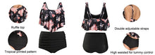 Load image into Gallery viewer, Women High Waist Bikini Plus Size Swimwear Summer Swimsuit Beach Bathing Suit Ruffle Bikini Floral Printed Ruffle High Waist Bikini Set Women's Tummy Control Bathing Suit Swimsuit Flounce Peplum