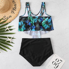 Load image into Gallery viewer, Women High Waist Bikini Plus Size Swimwear Summer Swimsuit Beach Bathing Suit Ruffle Bikini Floral Printed Ruffle High Waist Bikini Set Women's Tummy Control Bathing Suit Swimsuit Flounce Peplum