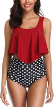 Load image into Gallery viewer, Women High Waist Bikini Plus Size Swimwear Summer Swimsuit Beach Bathing Suit Ruffle Bikini Floral Printed Ruffle High Waist Bikini Set Women's Tummy Control Bathing Suit Swimsuit Flounce Peplum