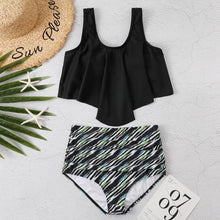 Load image into Gallery viewer, Women High Waist Bikini Plus Size Swimwear Summer Swimsuit Beach Bathing Suit Ruffle Bikini Floral Printed Ruffle High Waist Bikini Set Women's Tummy Control Bathing Suit Swimsuit Flounce Peplum