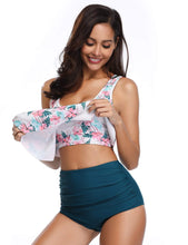 Load image into Gallery viewer, Women High Waist Bikini Plus Size Swimwear Summer Swimsuit Beach Bathing Suit Ruffle Bikini Floral Printed Ruffle High Waist Bikini Set Women's Tummy Control Bathing Suit Swimsuit Flounce Peplum