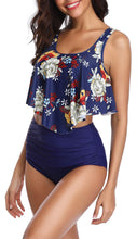 Load image into Gallery viewer, Women High Waist Bikini Plus Size Swimwear Summer Swimsuit Beach Bathing Suit Ruffle Bikini Floral Printed Ruffle High Waist Bikini Set Women's Tummy Control Bathing Suit Swimsuit Flounce Peplum