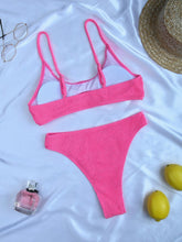 Load image into Gallery viewer, Women High Waist Bikini Swimsuit Swimwear Female Women Metal Ring Cross Bandage Bikini Set Swimsuit Two Piece Cutout Tie Back Bathing Suit Thong Bikini Set Bathing Suit Bather