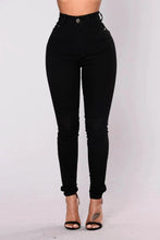 Load image into Gallery viewer, Women High Waist Stretch Hip Lift Denim Skinny Pants Jeans Full Length Sexy Slim Bleachded Solid Color Pants