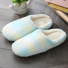 Load image into Gallery viewer, Women Indoor Slippers Warm Plush Home Slipper Autumn Winter Woman House Flat Floor Soft Slipper Silent Slides Plush Fleece Insole Fluffy Slippers For Indoor Home Bedroom