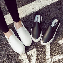 Load image into Gallery viewer, Women Leather Espadrilles Spring Trend Casual Flats Sneakers New Fashion Comfort Slip-on Platform Vulcanized Shoes Women Casual Fashionable Sports Espadrilles