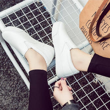 Load image into Gallery viewer, Women Leather Espadrilles Spring Trend Casual Flats Sneakers New Fashion Comfort Slip-on Platform Vulcanized Shoes Women Casual Fashionable Sports Espadrilles